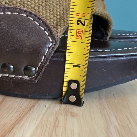 Vintage Womens Harley-Davidson 9 Platform Sandals Open Toe High Heel Olive Green - Picture 15 of 15